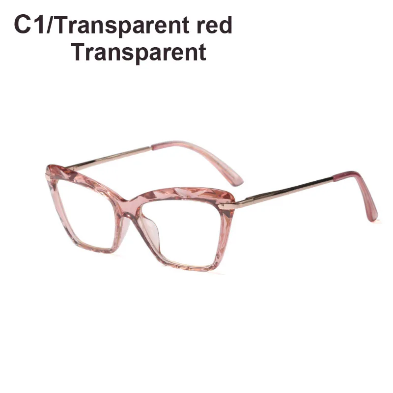 Солнцезащитные очки в винтажном стиле, прозрачная оправа для женщин, очки с прозрачными линзами, брендовые простые кошачьи очки оптика De Grau Feminino - Цвет оправы: C 1