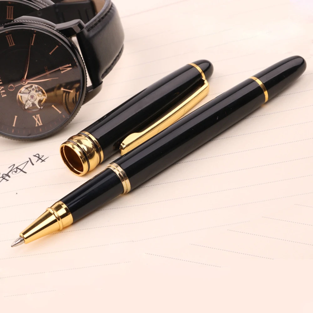 Ballpoint Pen Gold Silver Business Metal Roller ball Pen 0.5mm Nib Gold