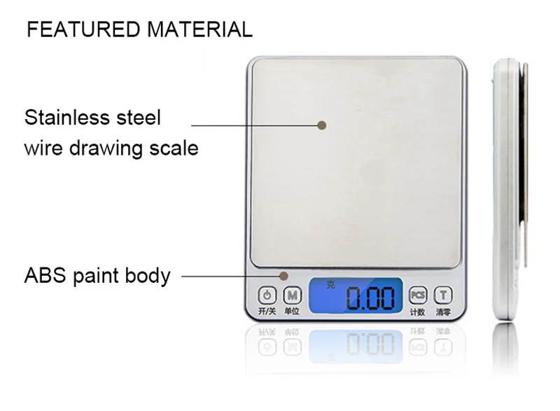 Digital Kitchen Scale Mini Pocket Stainless Steel High Precision Jewelry Electronic Balance Weight Gold Grams