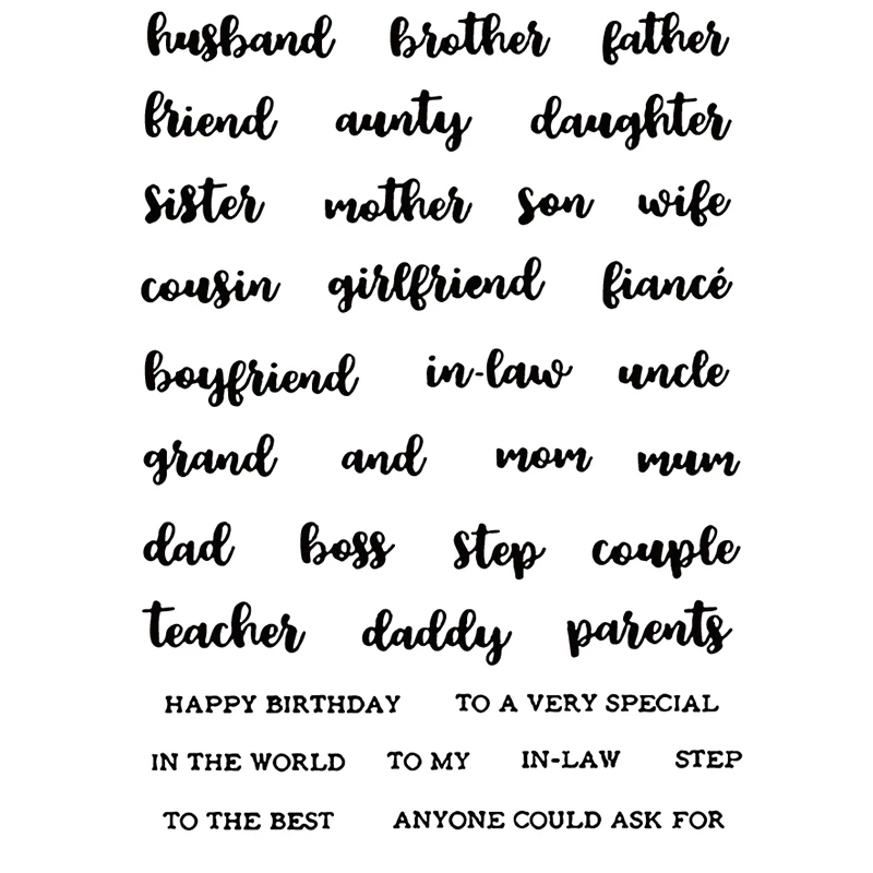 

Relative Title Clear Stamps for Scrapbooking Silicone Rubber Seal DIY Photo Album Decorative Cards Making Chapter