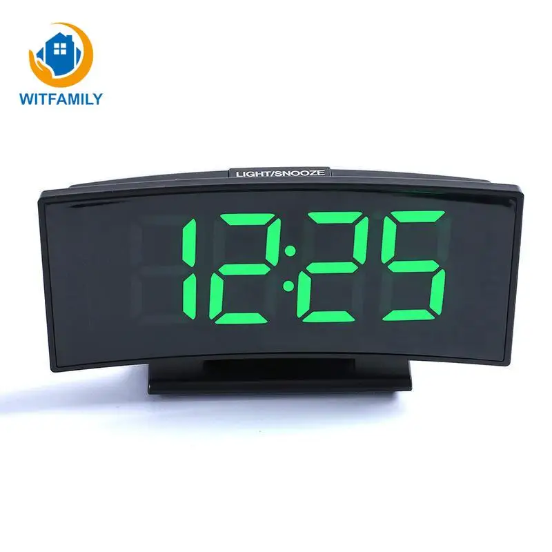 Cheap LED Desktop Electronic Alarm Clock Temperature Display Large Numbe Display Snooze Night Watch Arc shaped digital Clocks