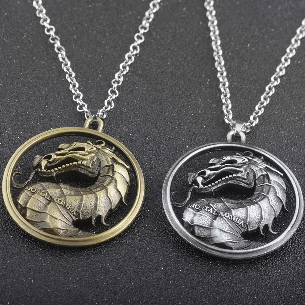 

Midway Mortal Kombat Logo Necklaces Vintage Metal Pendant 2 Color For Choosing Men Women Jewelry Accessories