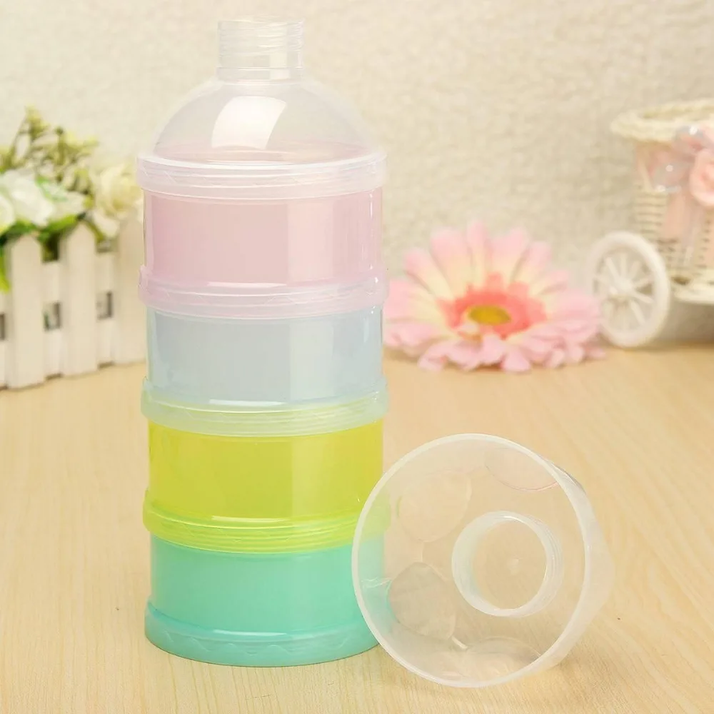 

Portable Milk Powder Formula Dispenser 4 Layers Feeding Container Storage Case Infant Feeding Box Food Dispenser For Baby