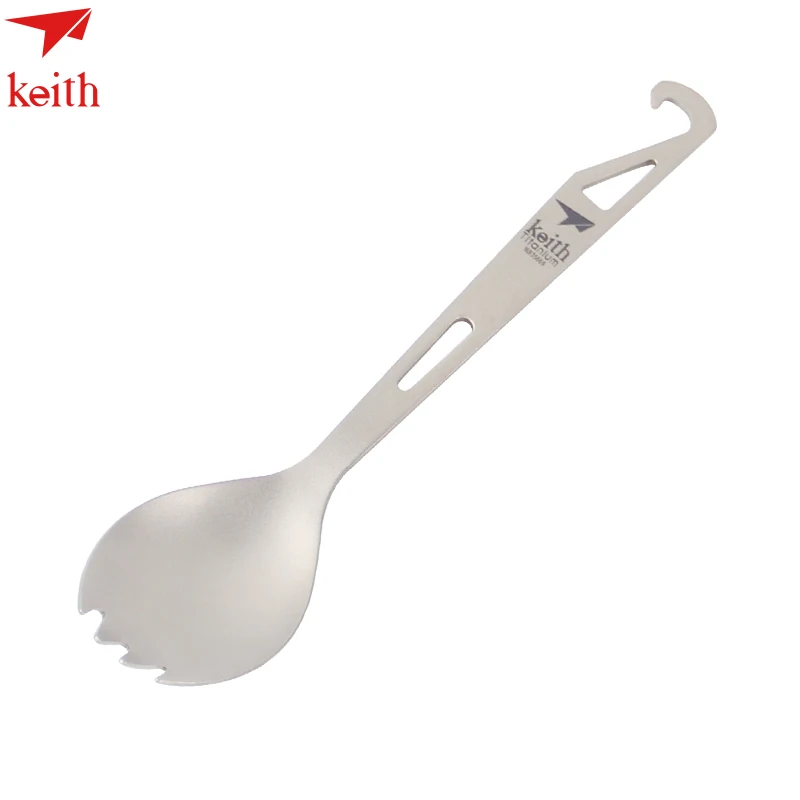 

2016 New Mode Manufacture Keith Ti5311 Titanium Bottle Opener Spork Spoon For Outdoor Hiking