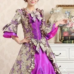 Фиолетовый/зеленый/красный/синий/orange 7 видов цветов выбор Средневековом Платье эпохи Возрождения платье викторианской/Мария-Антуанетта/ belle бальное платье - Цвет: as photo