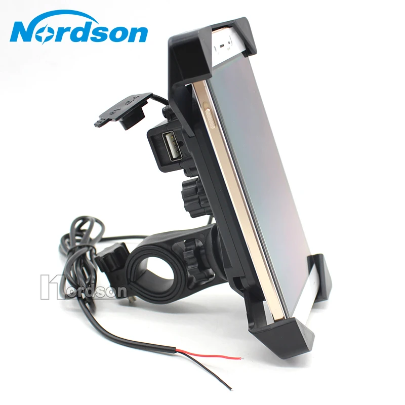 NEW Motorcycle Phone Holder With USB Charger Mobile Phone