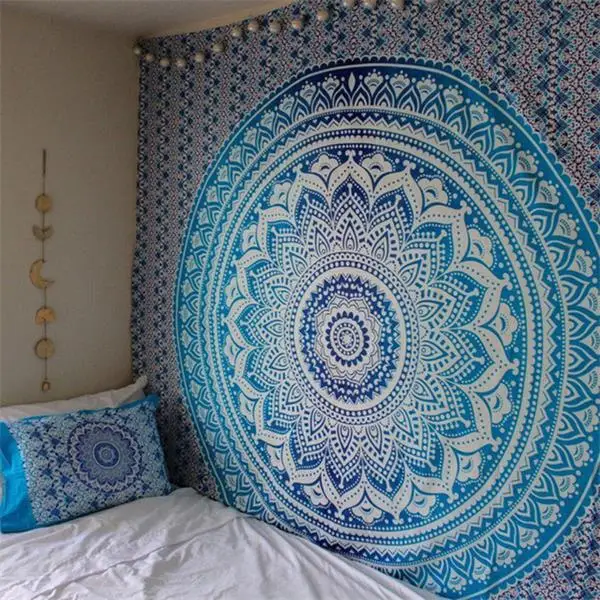 

Indian Mandala Tapestry Bohemian Wall Hanging Beach Mat Polyester Thin Blanket Yoga Shawl Blanket