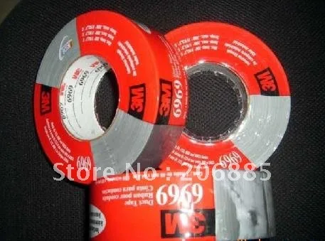 100% Original Guarantee 3M 6969 polyethylene coated tape /black and silver color/48mm*54.8M