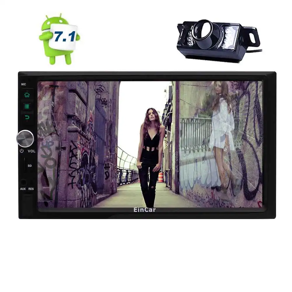 Автомагнитола Android 7 1 GPS дюймов 2 DIN 6 0 Авторадио HD 1080 P сенсорный экран Navi радио RDS Wi
