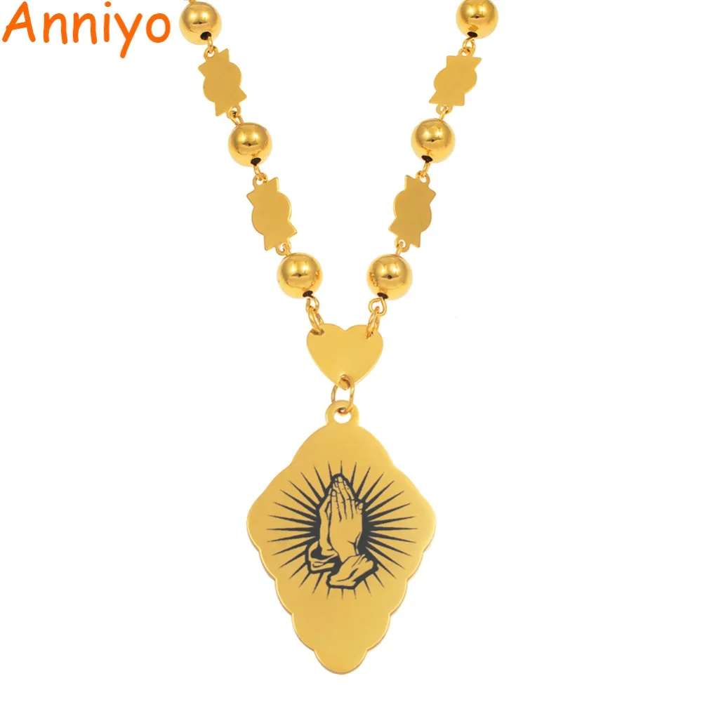 

Anniyo God Bless Hands Pendant Ball Beads Necklaces Hawaii Micronesia Marshall Guam Jewellery Hawaii Chain Gifts #065521
