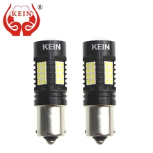 KEIN 2 шт P21W светодиодный 1156 BAU15S PY21W BA15S огни автомобиля светодиодный BAY15D 1157 P21/5 W 3030 R5W 12 V 24 V DRL Красный янтарь авто лампа