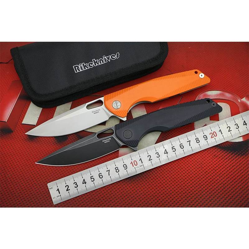 

Rike RK802G 154CM steel G10 titanium handle Flipper folding knife camping hunting pocket outdoor Tactics survival knive EDC tool