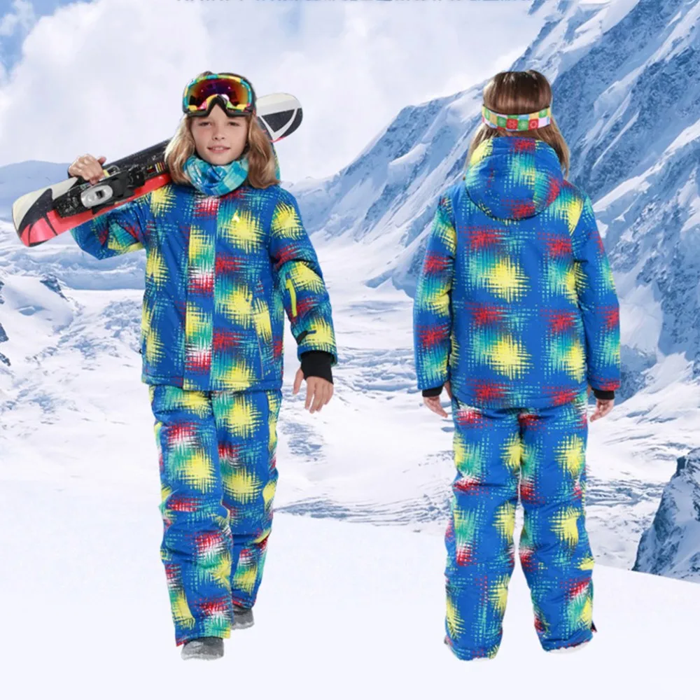 Детские зимние теплые уличные водонепроницаемые лыжные штаны, зимние штаны, Прямая поставка