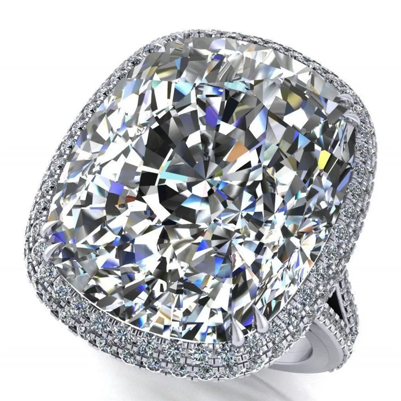 Choucong роскошное большое кольцо с подушкой 8ct 5A фианитом из стерлингового серебра