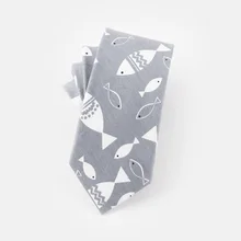 Галстуки в повседневном стиле для Для мужчин галстуки аксессуары мода мультфильм животных рисунком рыбы Cat галстук хлопок 6 см тонкий галстук