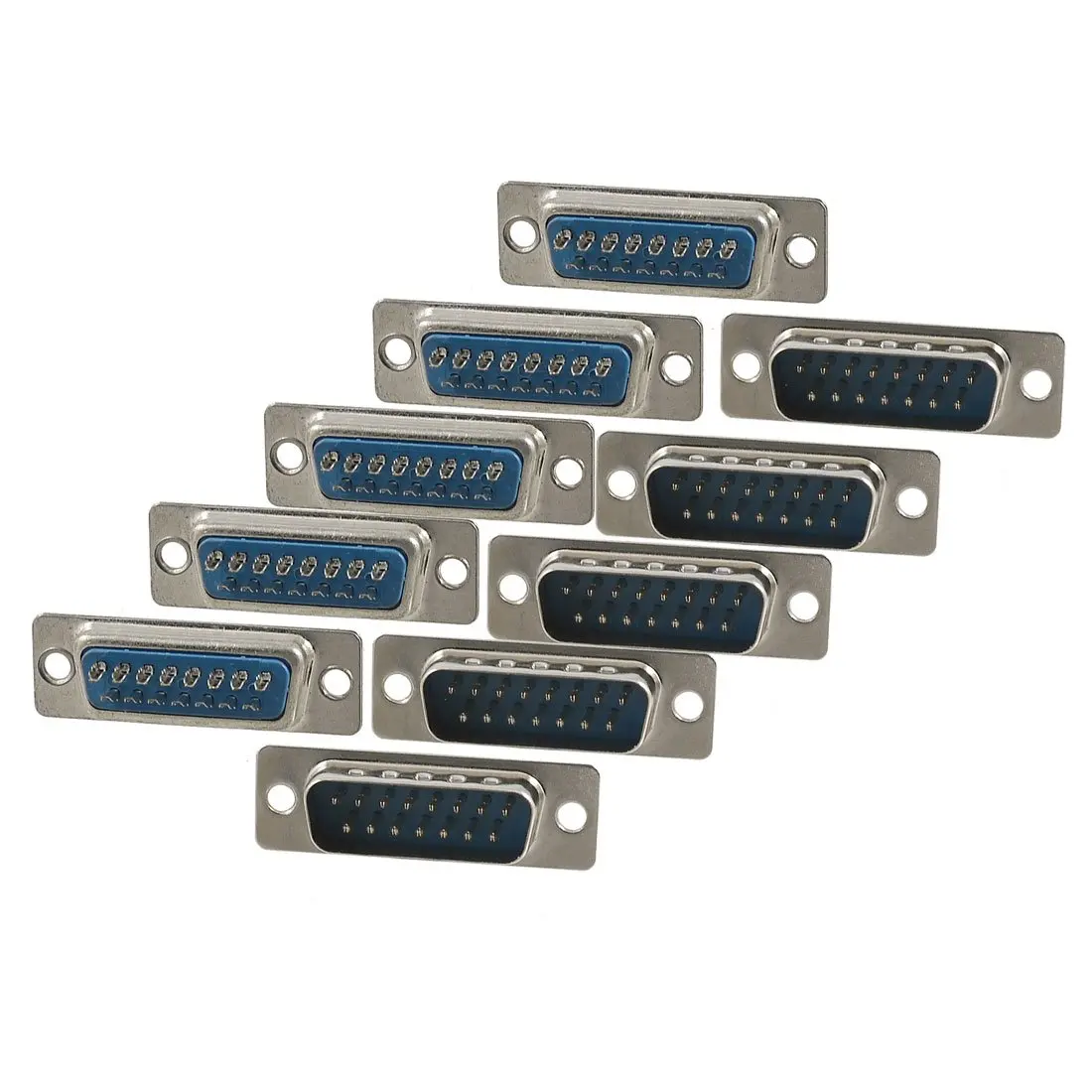 THGS 10 Pcs DB15 15 Pin Male Jack Adapter Plug Solder Connector Replacement