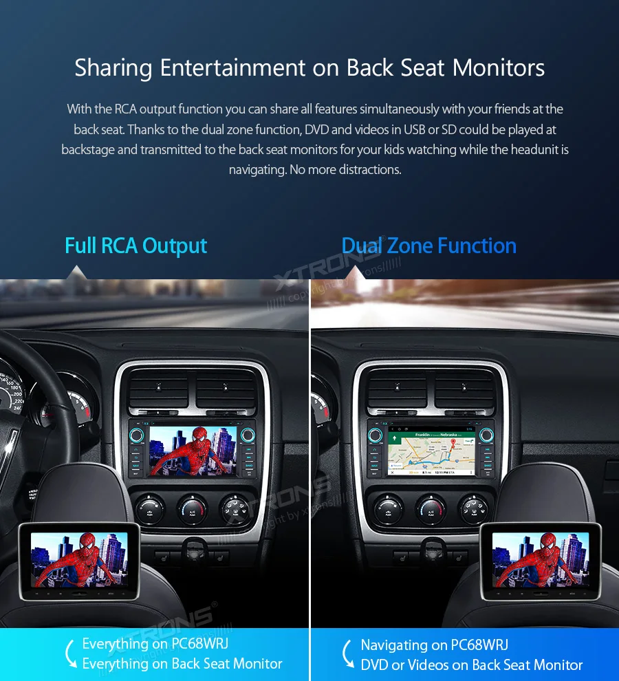 Sale XTRONS 6.2" Android 8.1 Car Radio DVD Player RCA GPS Navigation for JEEP Commander Grand Cherokee DODGE Caliber Chrysler 9