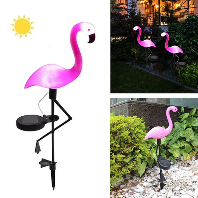 Outdoor Solar Garden Light Flamingo Shape Waterproof Lawn Lamps Outdoor Solar Garden Light Flamingo Shape Waterproof Lawn Lamps Stake Lamp Home Yard Ornaments Pathway