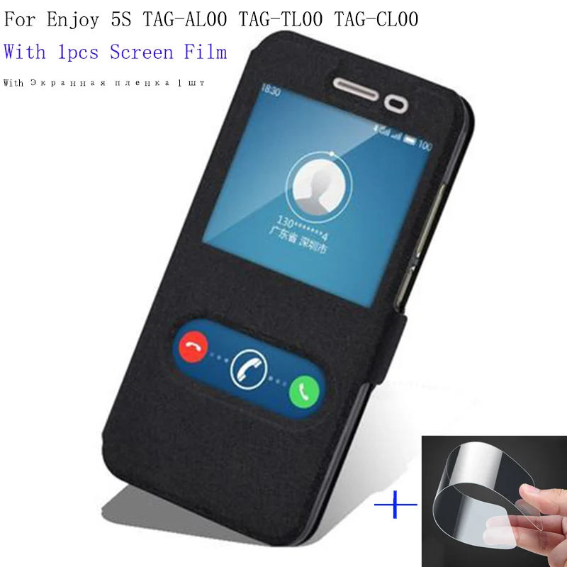 

Smart View window Flip PU Leather Case For Huawei Enjoy 5S Phone Cover TAG-AL00 TAG-TL00 TAG-CL00 shell Enjoy5S back case cover