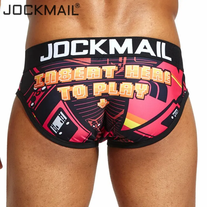 Трусы брифы JOCKMAIL мужские Брендовое пикантное нижнее белье слипы с игривым
