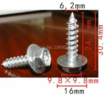 

Free Shipping 100PCS Silver plated zinc bolt For Toyota Auto Fastener Clip Car Metal Bolt Automotive Clip And Fastner