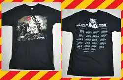 Официальный COLDPLAY 2009 Viva La Vida концертный тур рубашка размер S 2-сторонняя черного цвета из хлопка