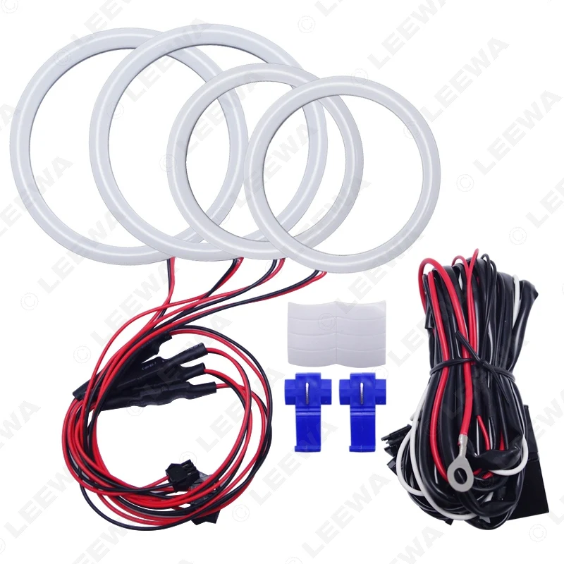 LEEWA 2X90 мм 2X110 мм авто Halo кольца хлопковые светодиодные лампы SMD ангельские глазки для Opel ASTRA H(04-08) автомобиль стиль белый/синий#1201