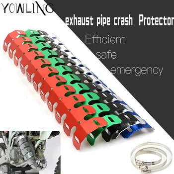 

Motorcycle Universal Off Road Muffle Exhaust Cover Heat Shield For Yamaha KTM Honda Kawasaki KX450F KX250F Dirt Bikes Aluminum