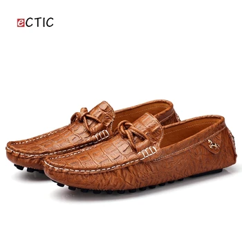 

Ectic Faux Crocodile Vintage Men Loafers Comfortable Walking Moccasins Anti-resisting Outsole Fashion Basic Flats Dropshipping