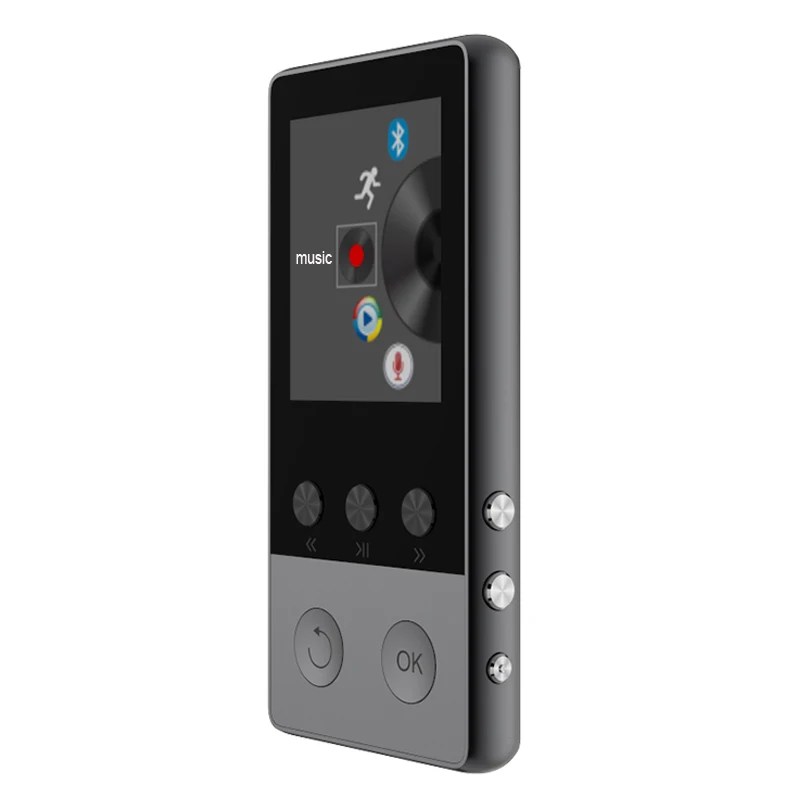 Высококачественный сплав Bluetooth MP4 плеер 8 ГБ может поддерживать TF карту с fm-радио шагомер рекордер электронная книга Видео музыкальный плеер - Цвет: Черный
