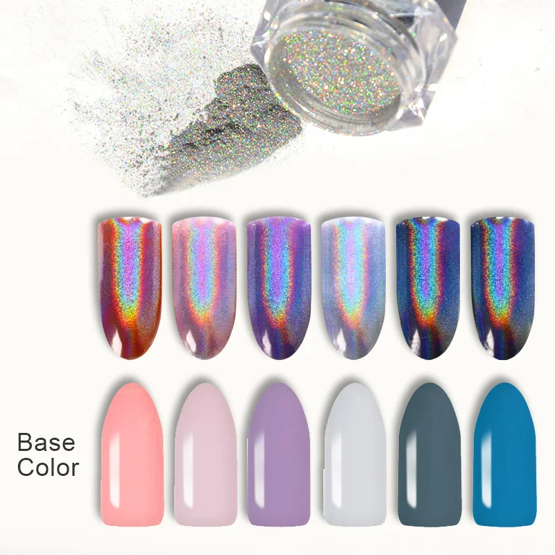 

BORN PRETTY 0.5g Holographic Rainbow Nail Glitter Holo Laser Glitters Powder Chrome Nail Power Dust Manicure Nail Art Decoration