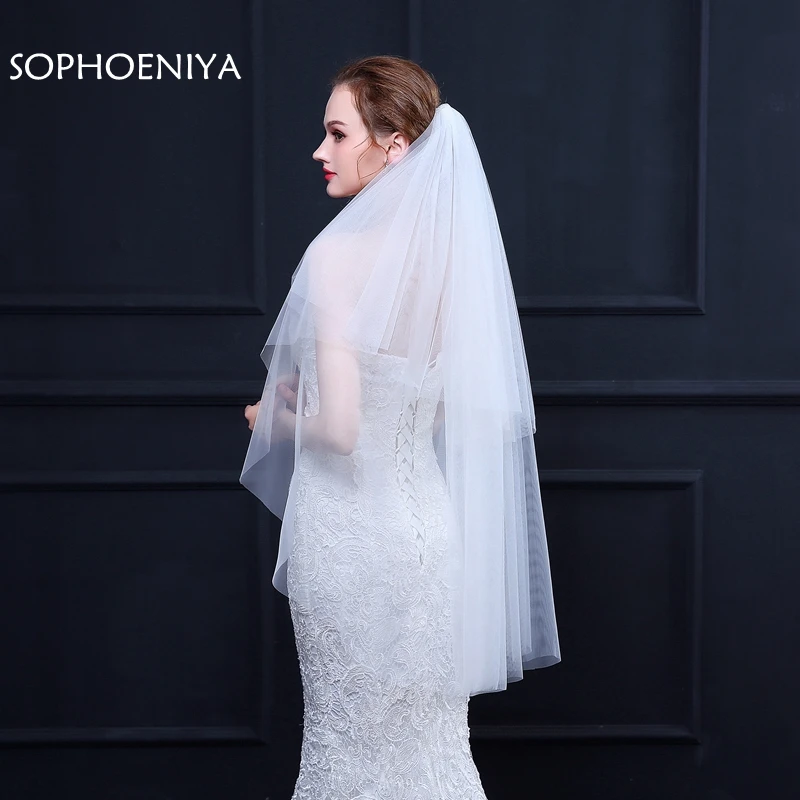 

New Arrival Sexy White Ivory Bridal veil 2019 Cheap Wedding accessories velo voile mariage Accesorios mujer Cheap wedding veil