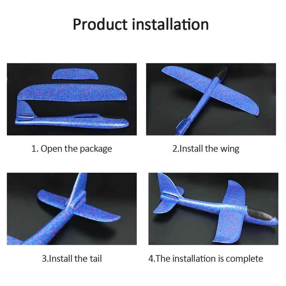 36/48 см светодиодный ручной бросок Летающий планер самолеты пена с трёхмерными чертёжами EPP устойчивый коммутационная самолета Вечерние игры Детская игрушка для улицы