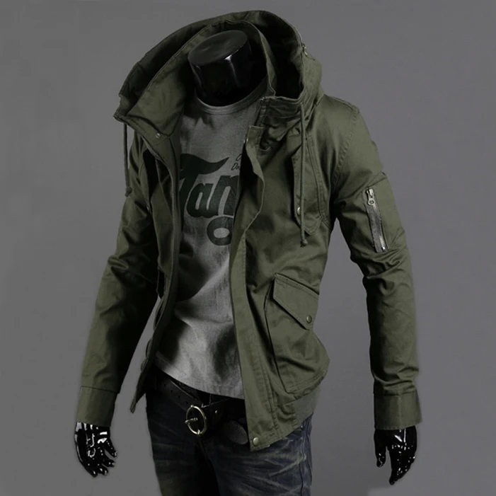 

2015 spring and summer military jacket male slim popular men's clothing casual outerwear Army Green thin top trend