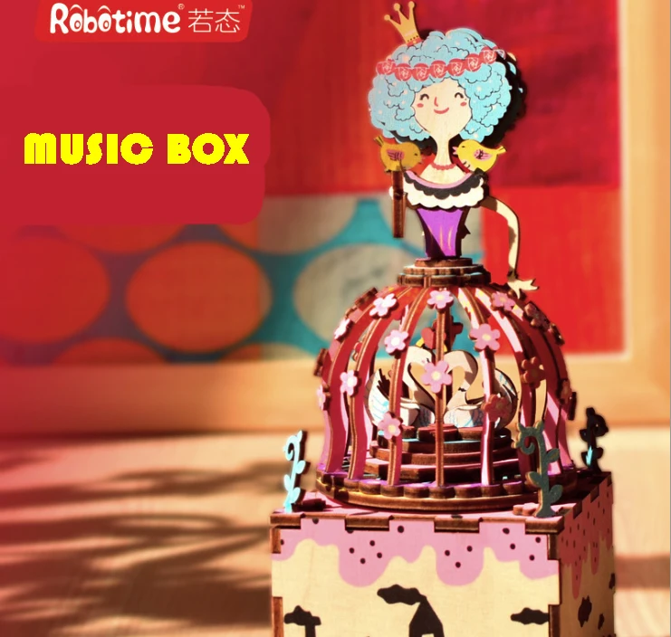 

Wooden 3D Puzzles Music Box Manual Creative Early Education Children's Birthday Present Educational Intelligence Gifts Plaything