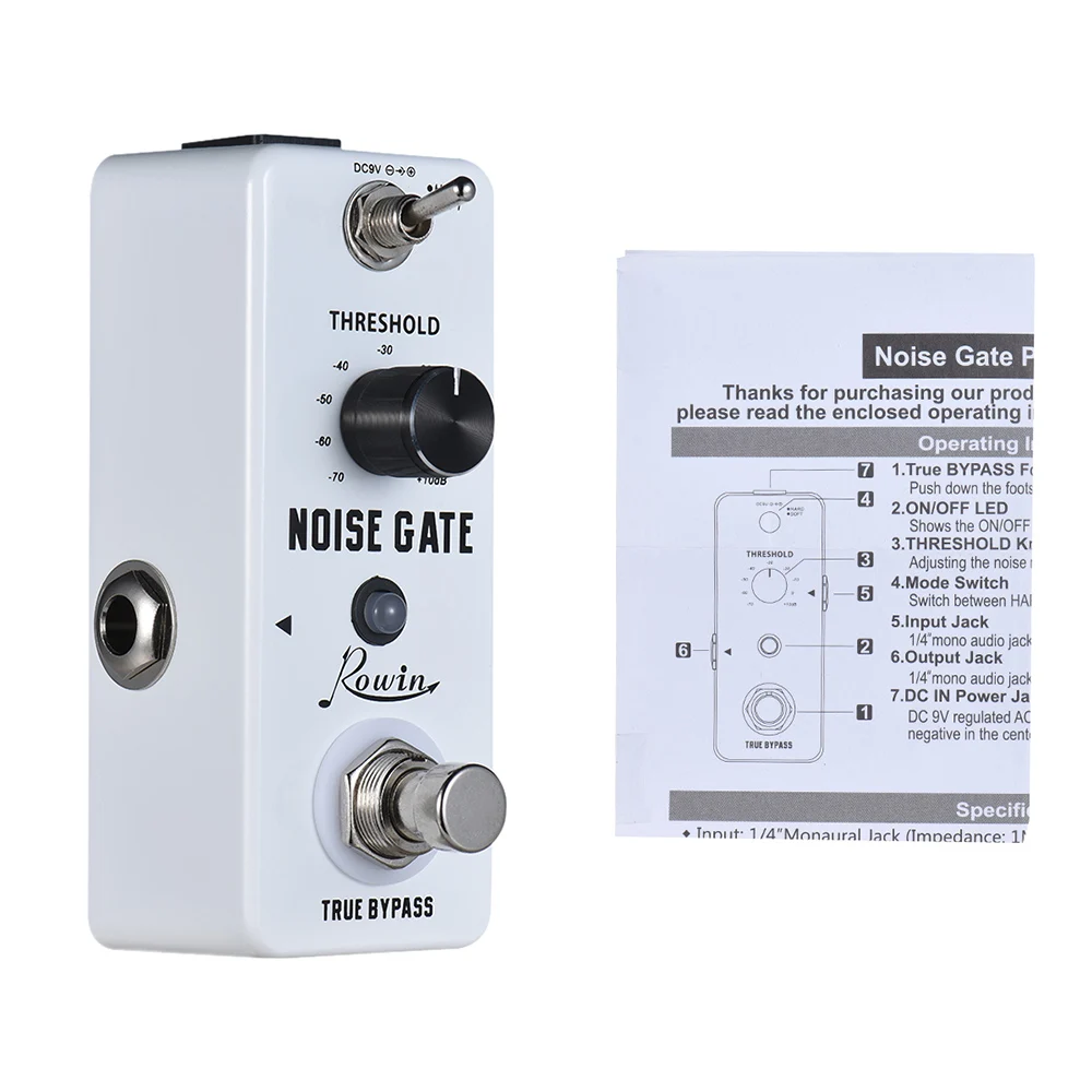 

Rowin Noise Gate Noise Reduction Guitar Effect Pedal 2 Modes Aluminum Alloy Shell True Bypass