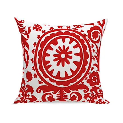 Nordic Чехлы красный, белый декором и плюшевой подкладкой с геометрическим рисунком подушки Чехлы для домашнего декора Подушка Чехол для дивана размером 45*45 см - Цвет: 1