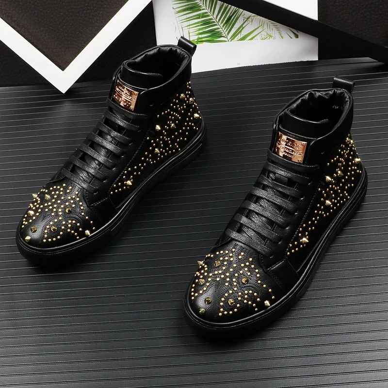 New Arrival Luxury Men 2019 Best Selling Casual Shoes Men Rivet Lace Up ...