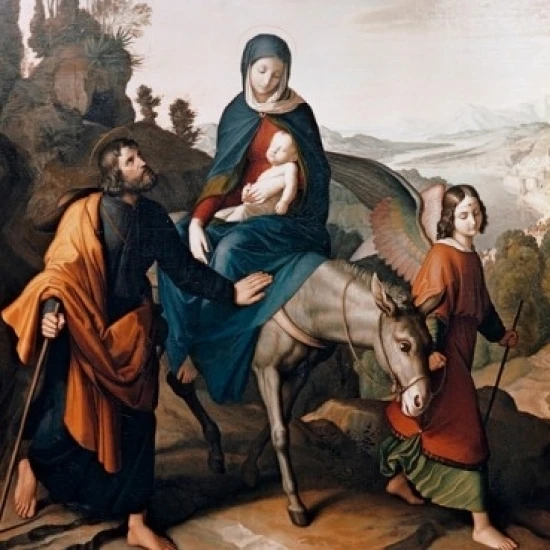 Flight into Egypt  Julius Schnorr von Carolsfeld (1749-1872 German) Poster Print (18 x 24)