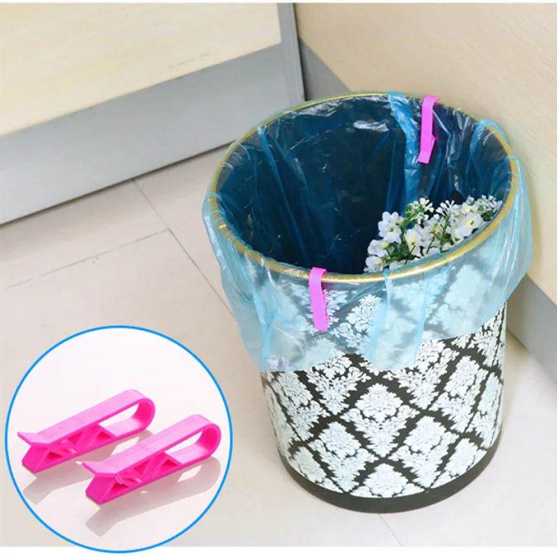 

6pcs Creative Trash Bag Clip Retaining Clip Universal Garbage Can Clamp Bags Anti-slip Clips Barrel Side Folder Plastic Clips