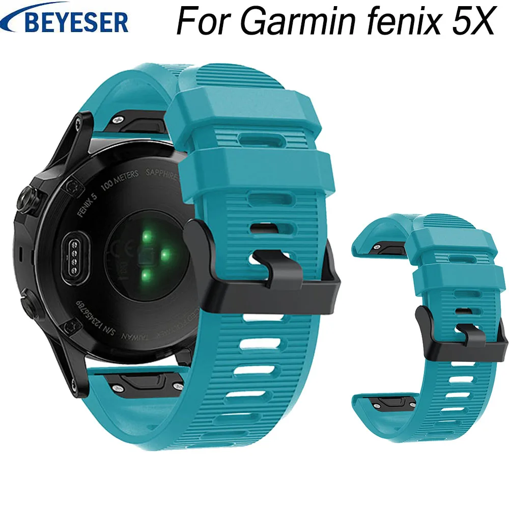 

26MM Wrist strap for Garmin Fenix 5X Plus silicone band For Garmin Fenix 3 HR Sport Replacement Quick release Easy Fit watchband