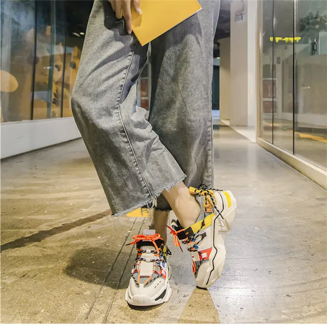 Sneakers Women Running Shoes Increasing 6CM INS Ulzza Harajuku Sneakers Cushioning Height Platform Breathable Sports Walking (12)