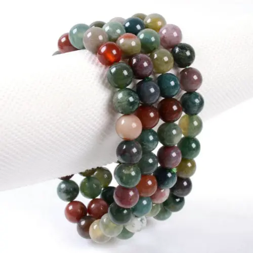 Wholesale 5PCS 8mm Fashion Indian agates round beads stretchable bracelet 7.5&quot | Украшения и аксессуары