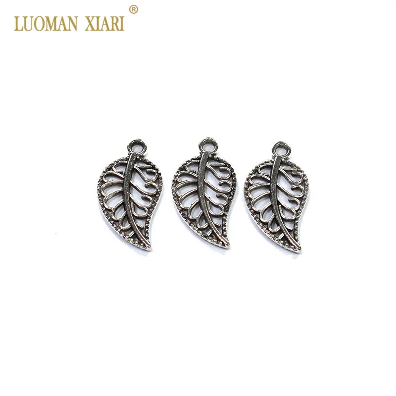 

Wholesale 20/50 PCS Vintage Leaves Metal Zinc Alloy Charms DIY Pendant Bracelet Necklace Earring For Jewelry Making 10*18 mm