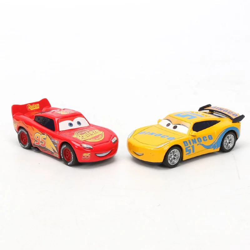 4 шт. 9 см оттяните автомобиль disney Pixar тачки 3 Lightning McQueen Mater Black Storm Ramirez 1:55 литая металлическая игрушка модель подарки для мальчиков