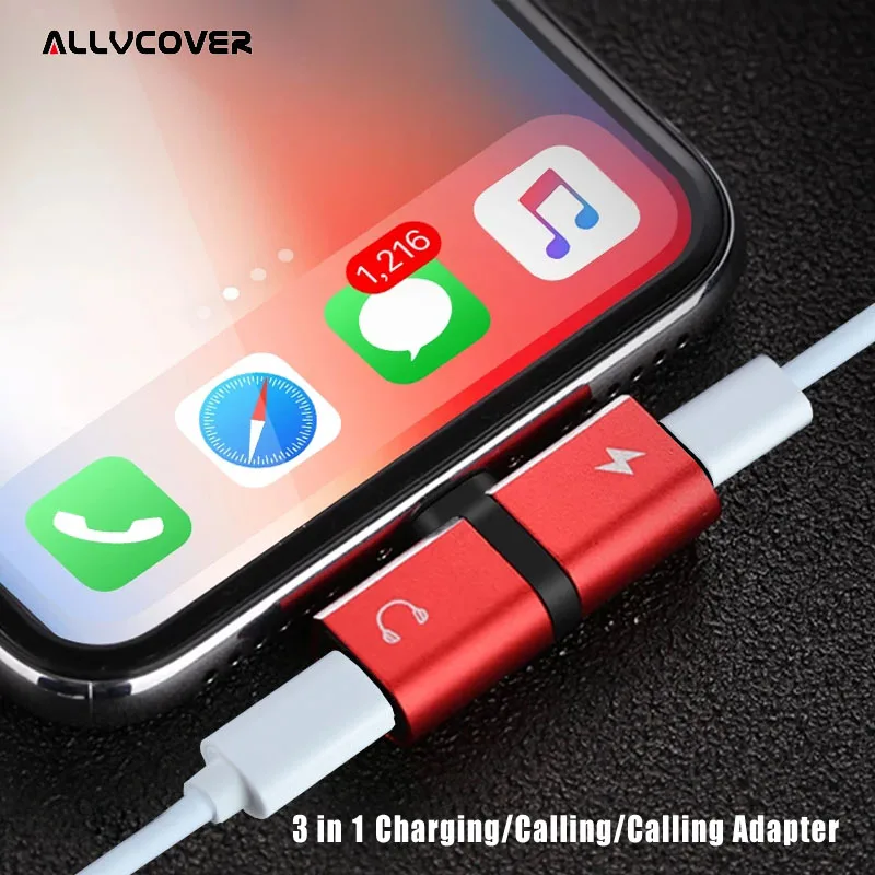 Allvcover 2 in 1 Dual Splitter for iPhone X 8 7 Plus Lightning Converter Charger Audio Headphone Jack Adapter IOS 10 | Мобильные