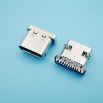 

30pcs/Lot USB 3.1 Female Socket 4 DIP Foot TYPE C USB Plug 90Degree 16Pin Sink Plate Connector Jack