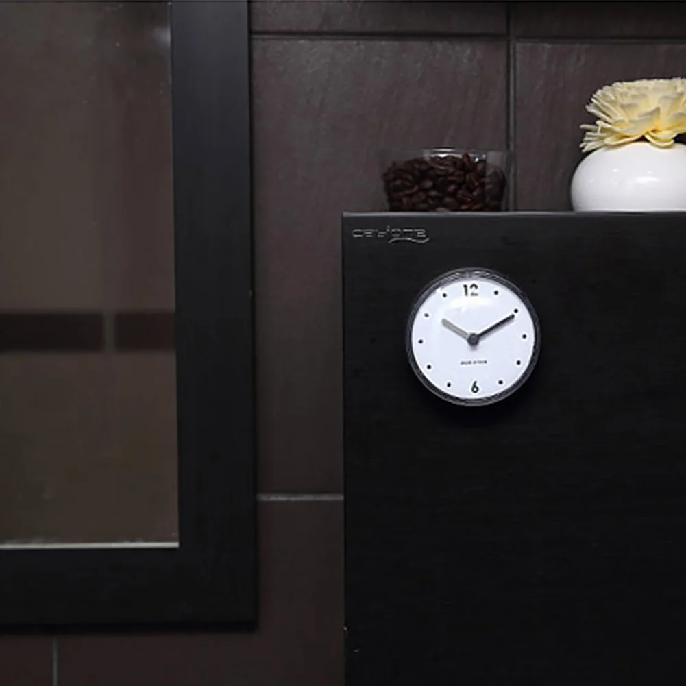 Легкие настенные часы на присоске для кухни, прочные, прочные, зеркальные, водонепроницаемые, для душа, легко устанавливается, декор для ванной, дома, прост в использовании - Цвет: Grey