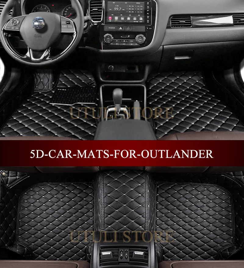 Leather Car floor mat carpet for Mitsubishi Outlander ASX Lancer Pajero