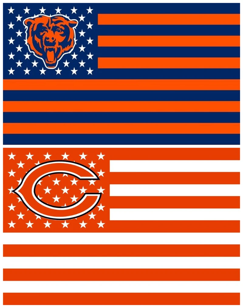 Chicago Bears Flag Stars and Stripes 3x5 ft 2 Metal Grommets US Sport